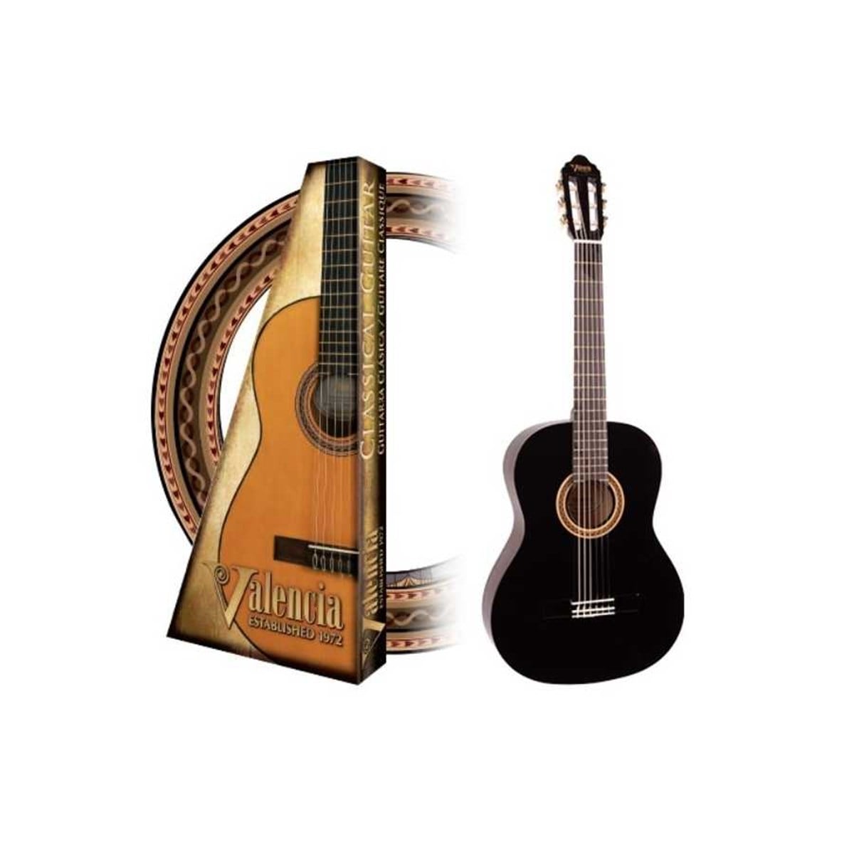 Valencia VC103-BK 3/4 Siyah Klasik Gitar (Kılıf+Pena Hediye)