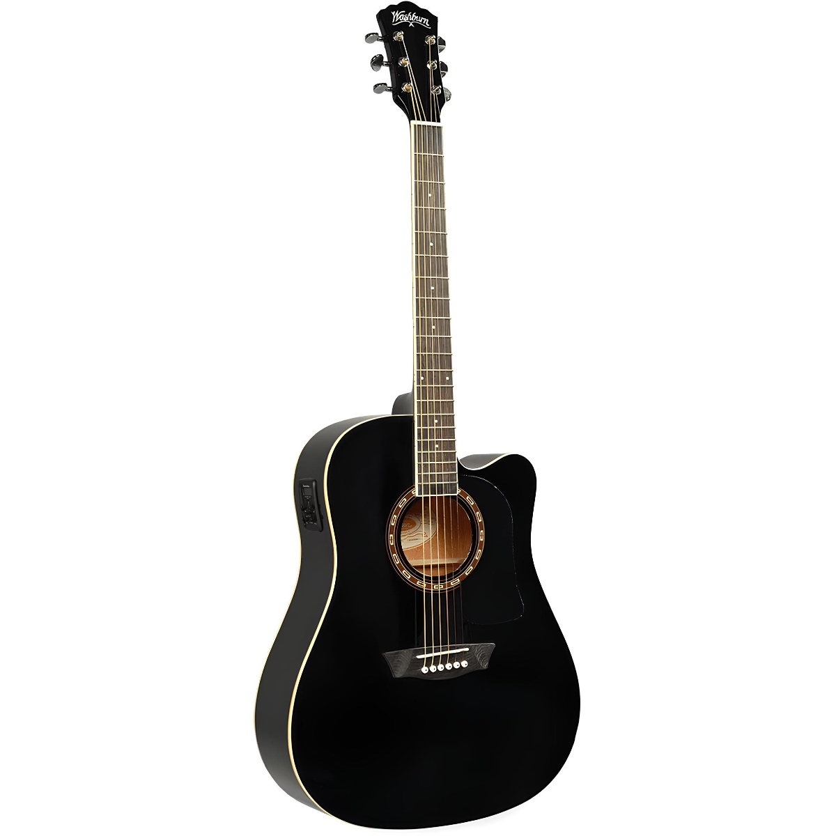 Washburn AD5CEB Siyah Elektro Akustik Gitar Paketi