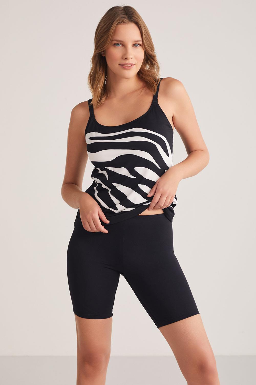 Kom FEGYEN ZEBRA DESENLİ TAYTLI TANKİNİ
