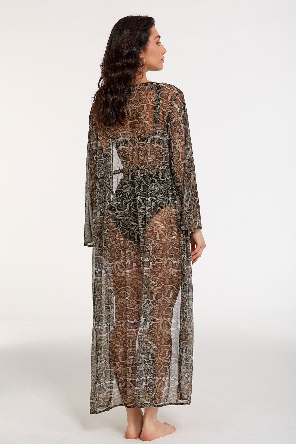 Argento 2106-3026 ÖNÜ AÇIK UZUN KAFTAN PAREO