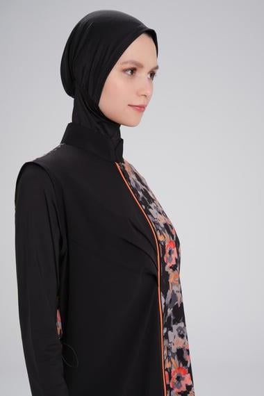 Haşema HSM-3088 LİYUZA DESENLİ JİLELİ TESETTÜR MAYO