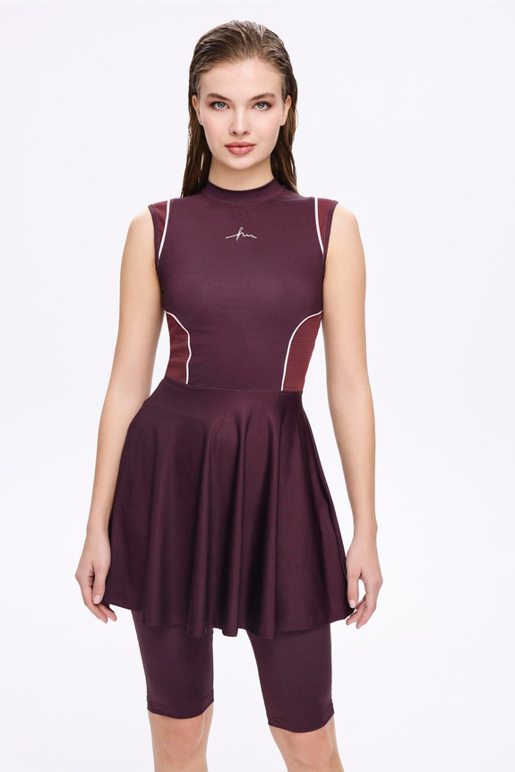 Haşema HSM- 5014 JİLDA BORDO SPOR KESİM YARI KAPALI MAYO