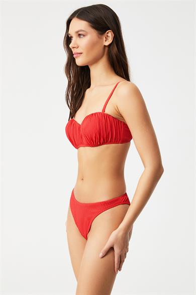 Kom TISSUNA DOKULU KUMAŞLI STRAPLEZ BİKİNİ