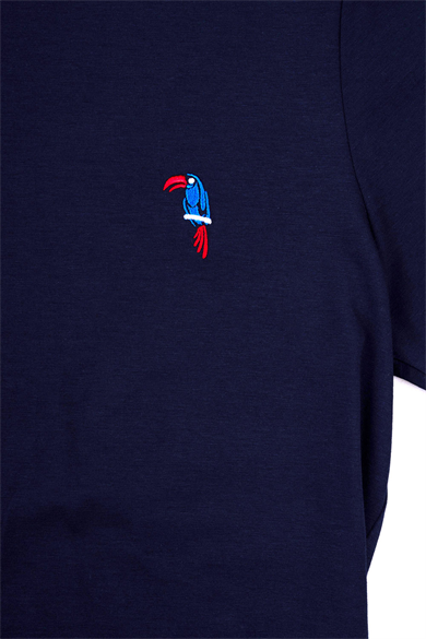 Kom PARROT İŞLEMELİ MODAL KISA KOLLU TSHIRT