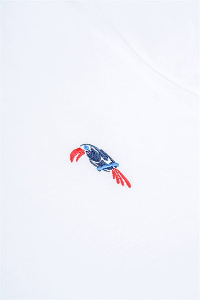 Kom PARROT İŞLEMELİ MODAL KISA KOLLU TSHIRT
