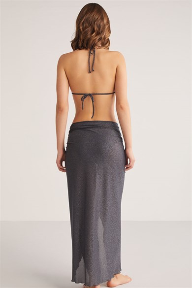 Kom TALIA PARLAK SİMLİ KUMAŞ BAĞLAMALI PAREO