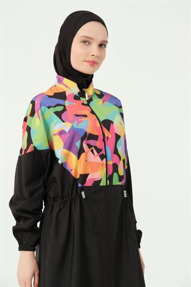 Alfasa 25522 ÇOK RENKLİ OVERSIZE UZUN TESETTÜR MAYO