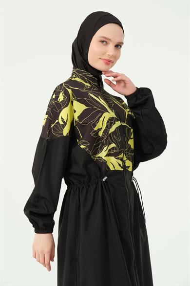 Alfasa 25528 SOFT DESENLİ OVERSIZE UZUN TESETTÜR MAYO