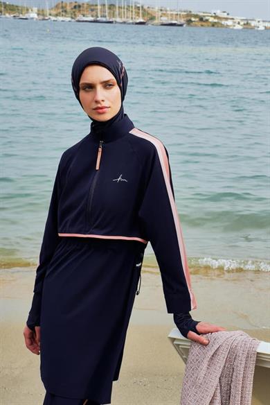 Haşema 3125 H-PER LACİVERT ESİLA TESETTÜR MAYO