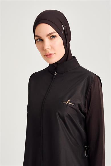Haşema HSM-3048-B AZURE BAKIR YAPRAK DESENLİ TESETTÜR MAYO