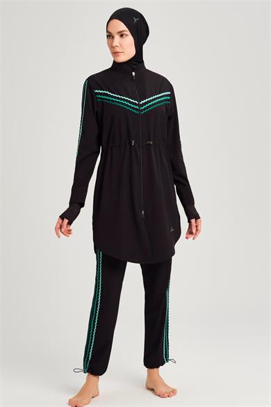Haşema HSM-3052 SU SİYAH TAM TESETTÜR MAYO