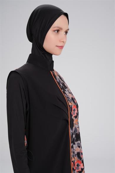 Haşema HSM-3088 LİYUZA DESENLİ JİLELİ TESETTÜR MAYO