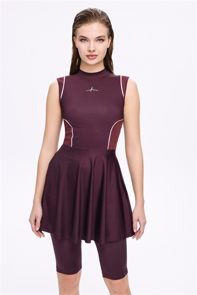 Haşema HSM- 5014 JİLDA BORDO SPOR KESİM YARI KAPALI MAYO