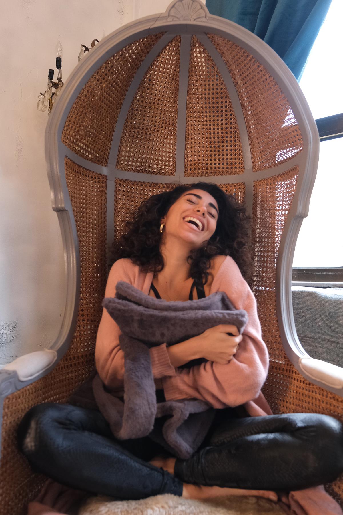 Gri Renk Suni Kürk Kadın Alışveriş Çantası