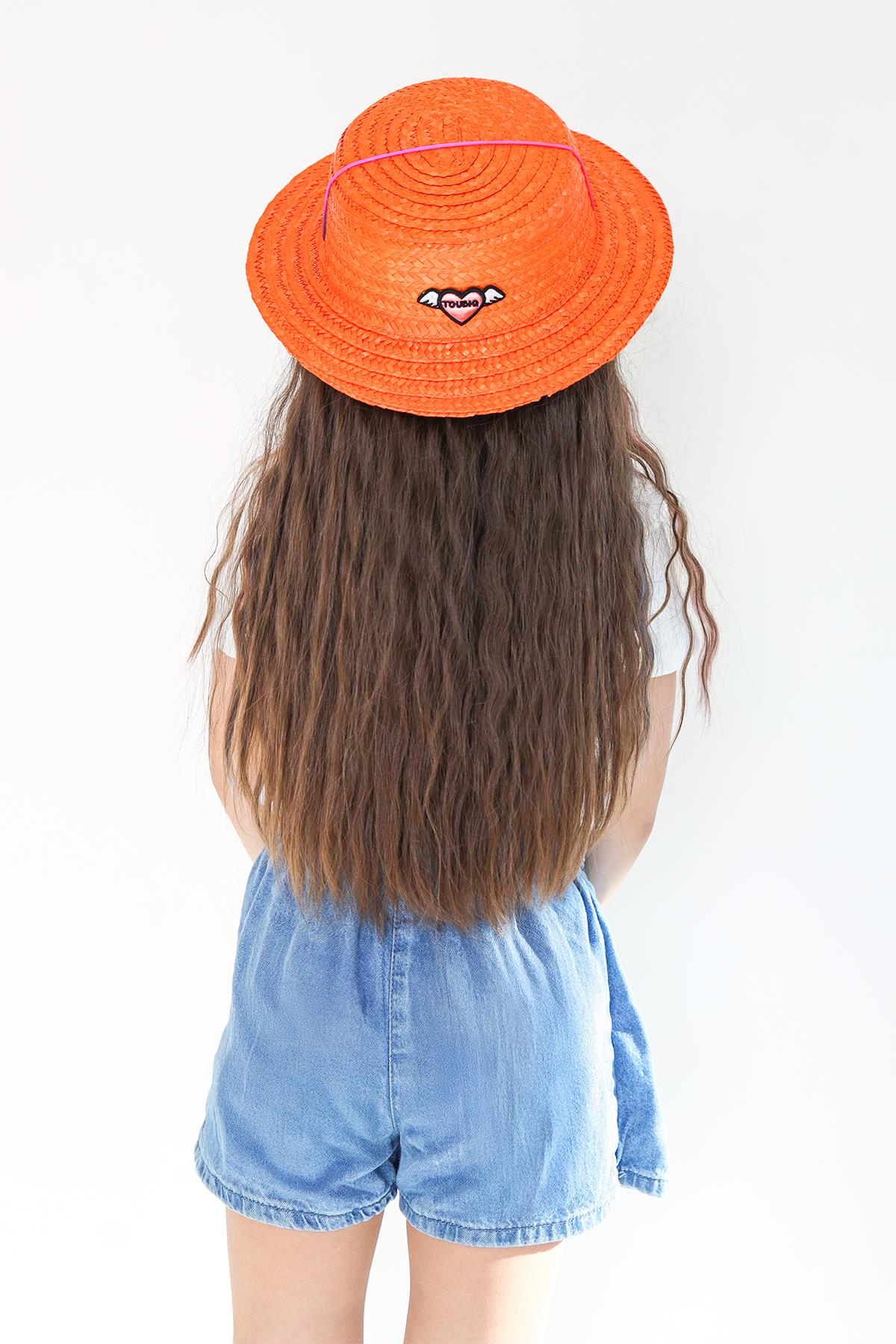 Turuncu Hasır Şapka 