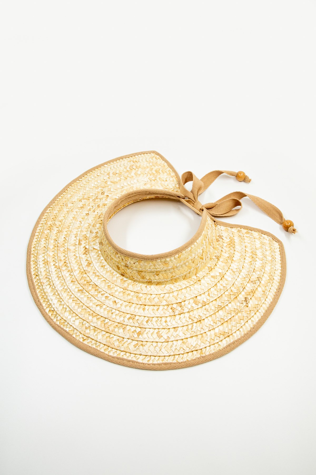 Kahverengi Hasır Vizör Şapka