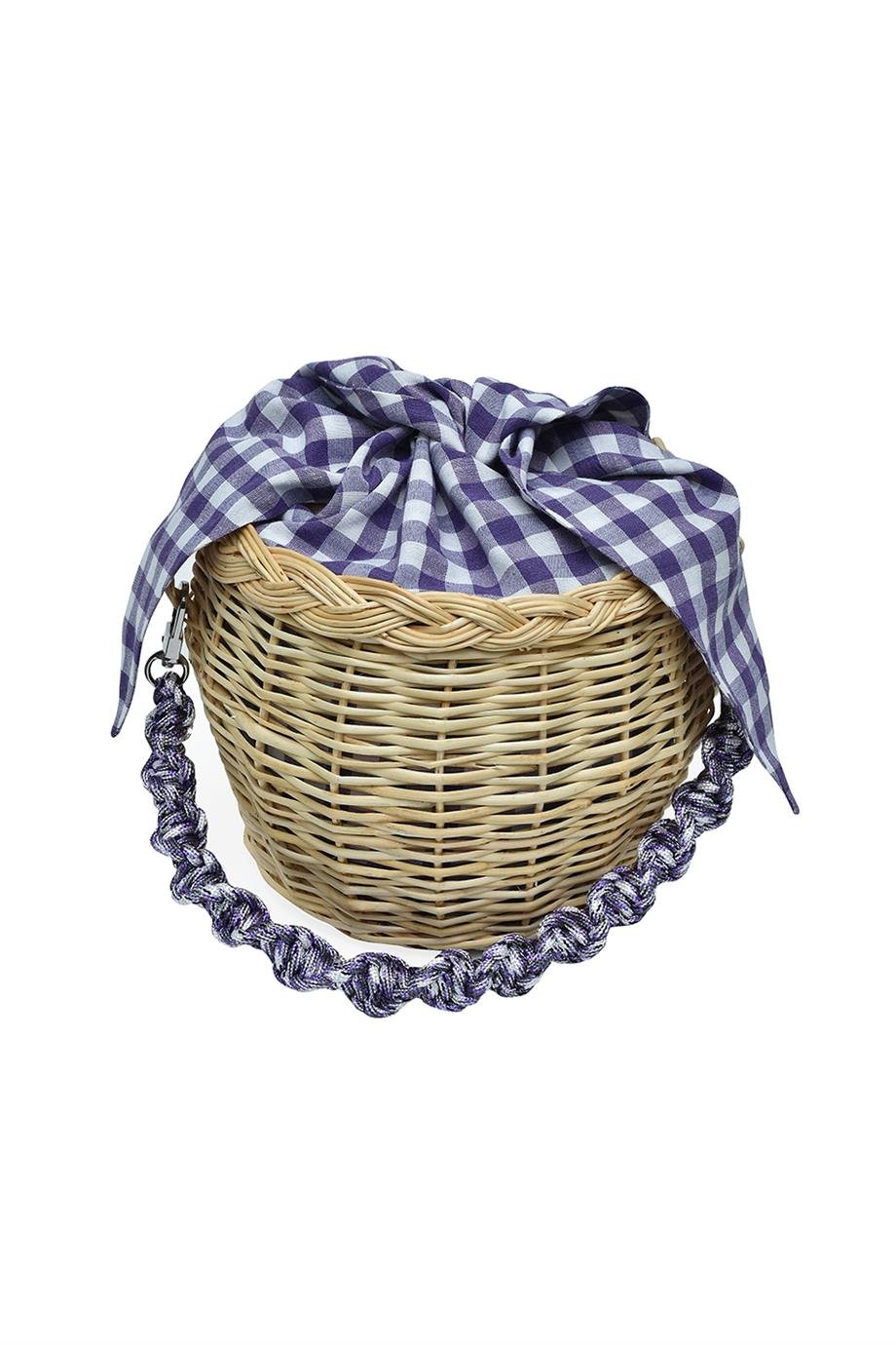 Mor Hasır Kadın Çantası 