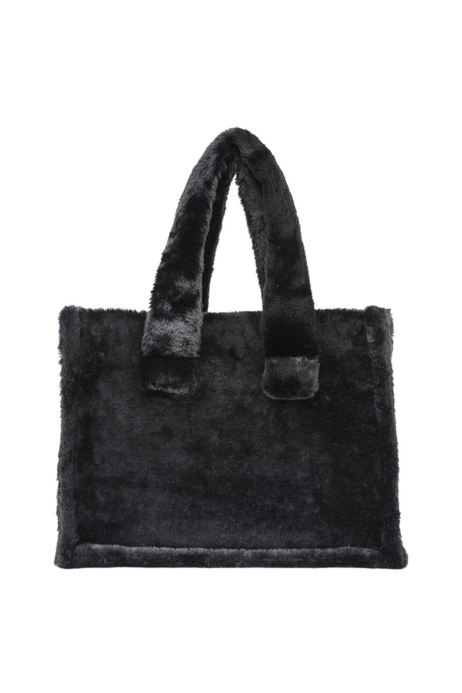 Siyah Renk Suni Kürk Kadın Alışveriş Çantası