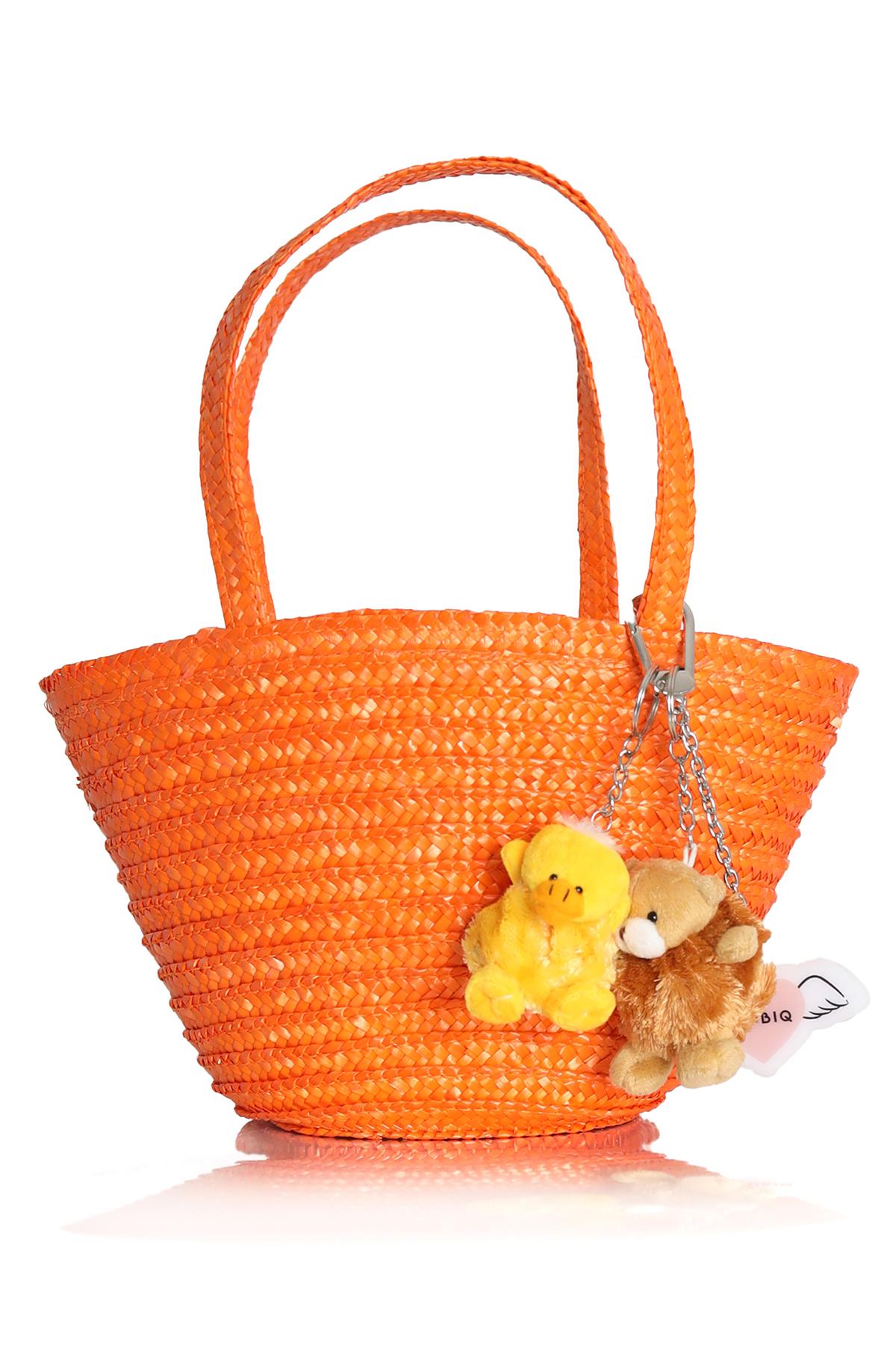 Turuncu Hasır Çanta 