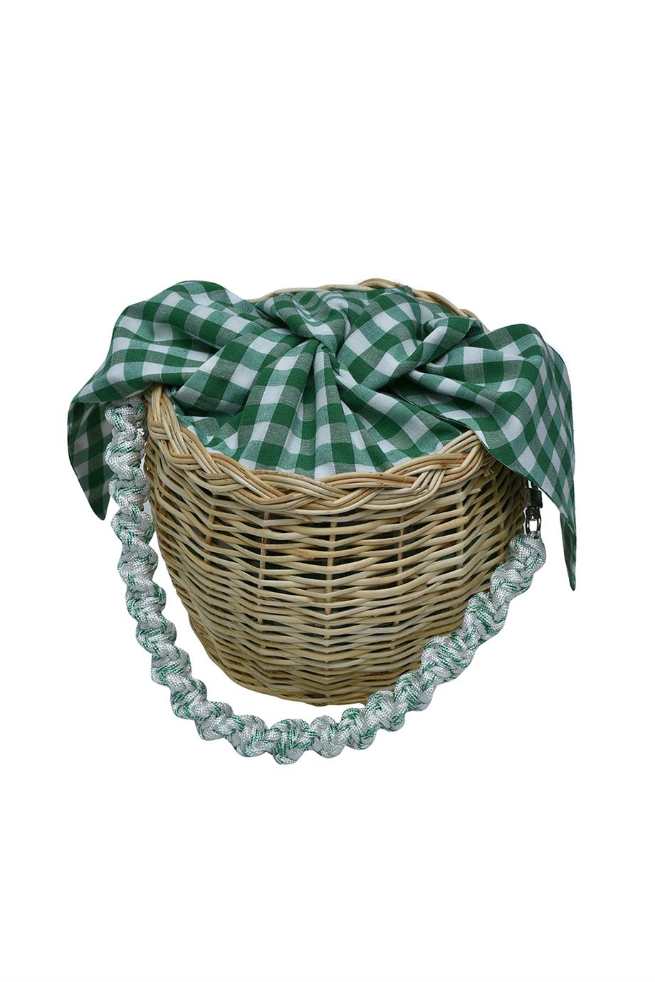 Yeşil Hasır Kadın Çantası