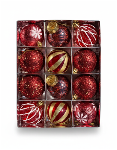 Cansüs12’li Kırmızı Yılbaşı Ağacı Süsü Cici Top Seti – Noel Dekoratif Süsleme123456942