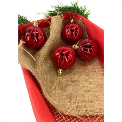 Cansüs6lı Noktalı Parlak Cici Top Yılbaşı Ağacı Süsü Kırmızı 6cm123456829