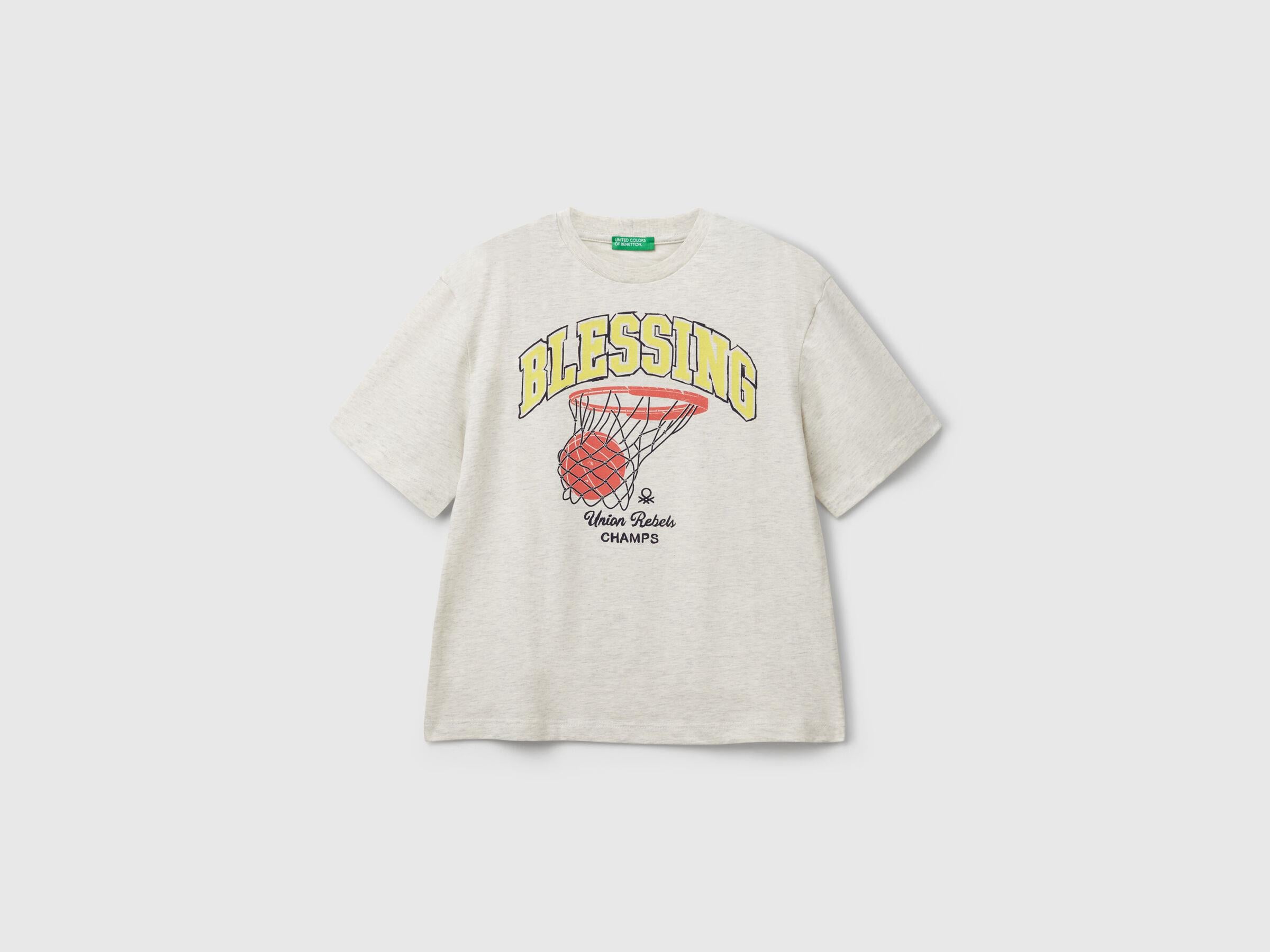  Benetton Erkek Çocuk Slogan Baskılı T-Shirt 
