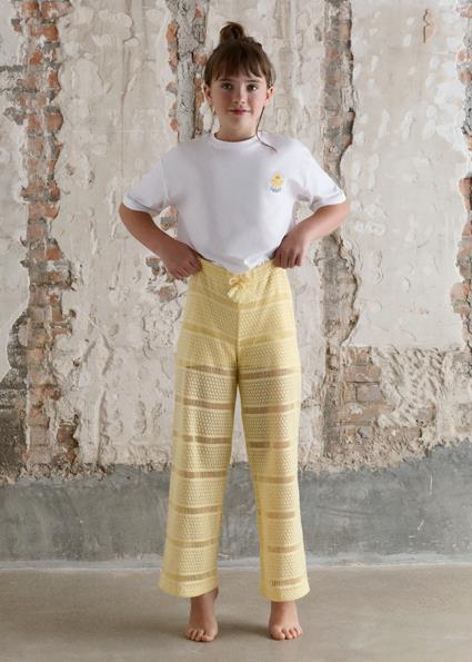 Mayoral Kız Çocuk Uzun Tığ İşi Pantolon Sarı - 06550