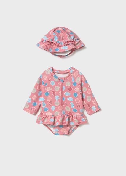 Mayoral Kız Bebek UV Korumalı Bone Mayo Takım Pembe - 01634