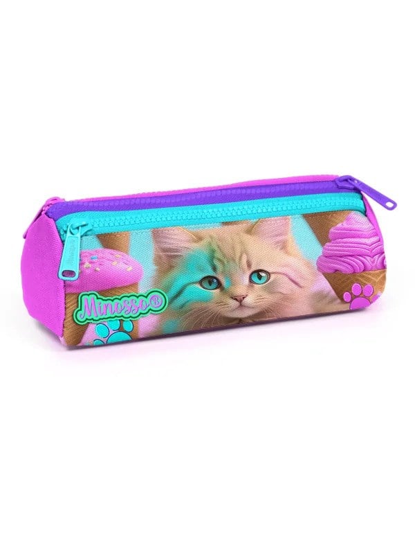 Minosso Kedi Figürlü Kız Çocuk İlkokul Kalem Çantası 6001