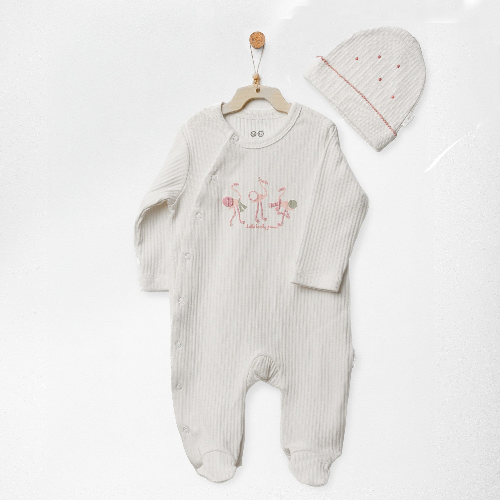 Andywawa Little And Loved Kız Bebek Şapka Tulum Takım AC27214