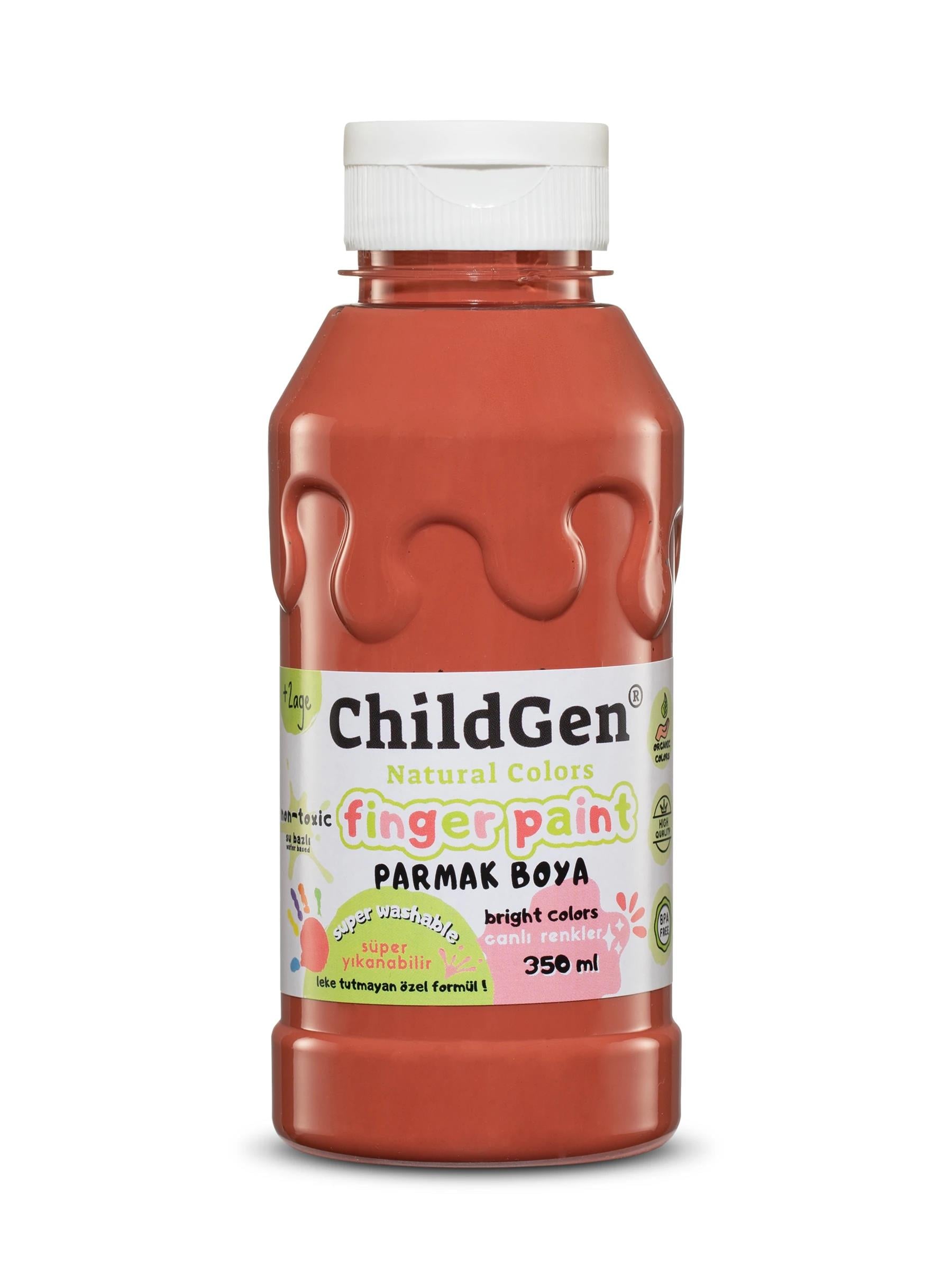 ChildGen Süper Yıkanabilir Parmak Boya 350ML - Kahverengi