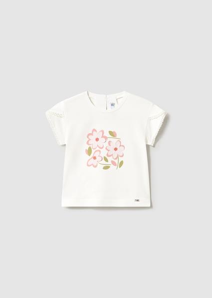Mayoral Kız Bebek Baskılı T-shirt Krem - 01079