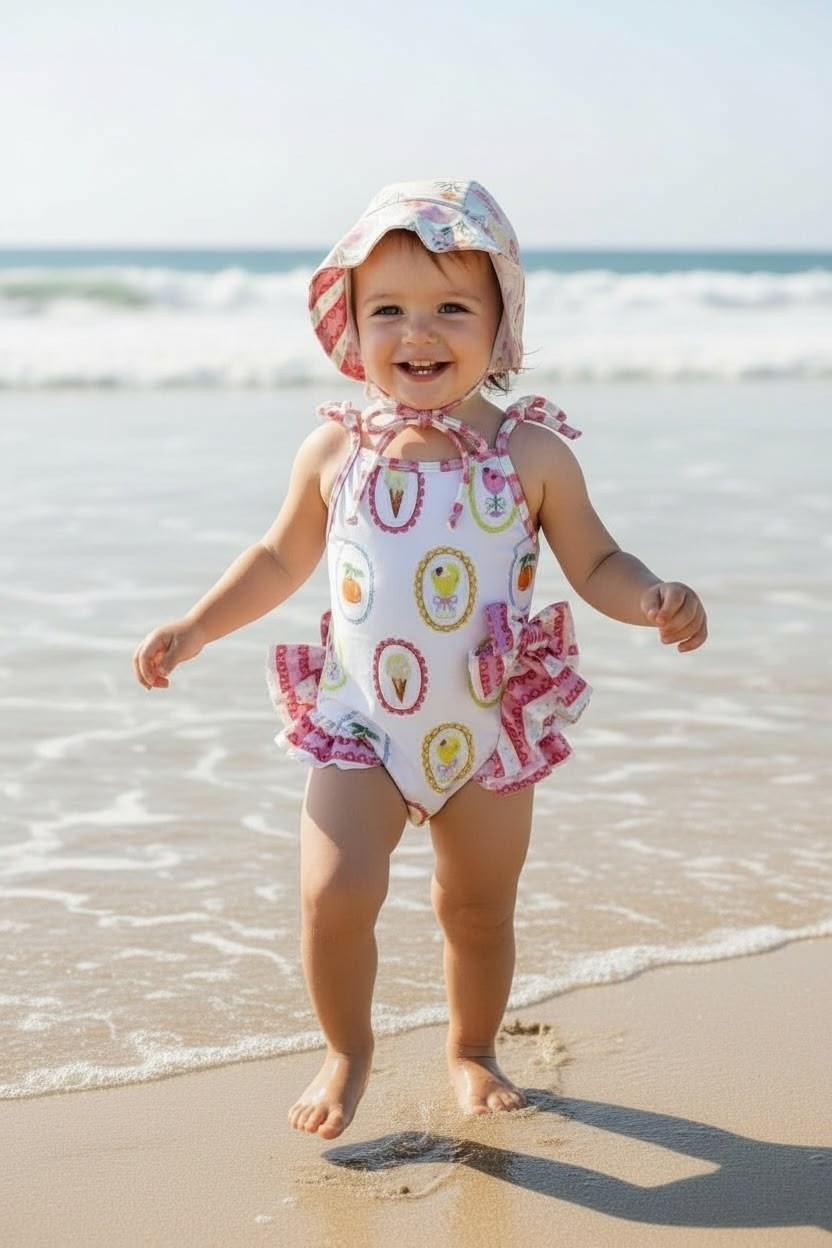 Melomel Frilly Icecream Baby UV Korumalı Kız Bebek Mayo