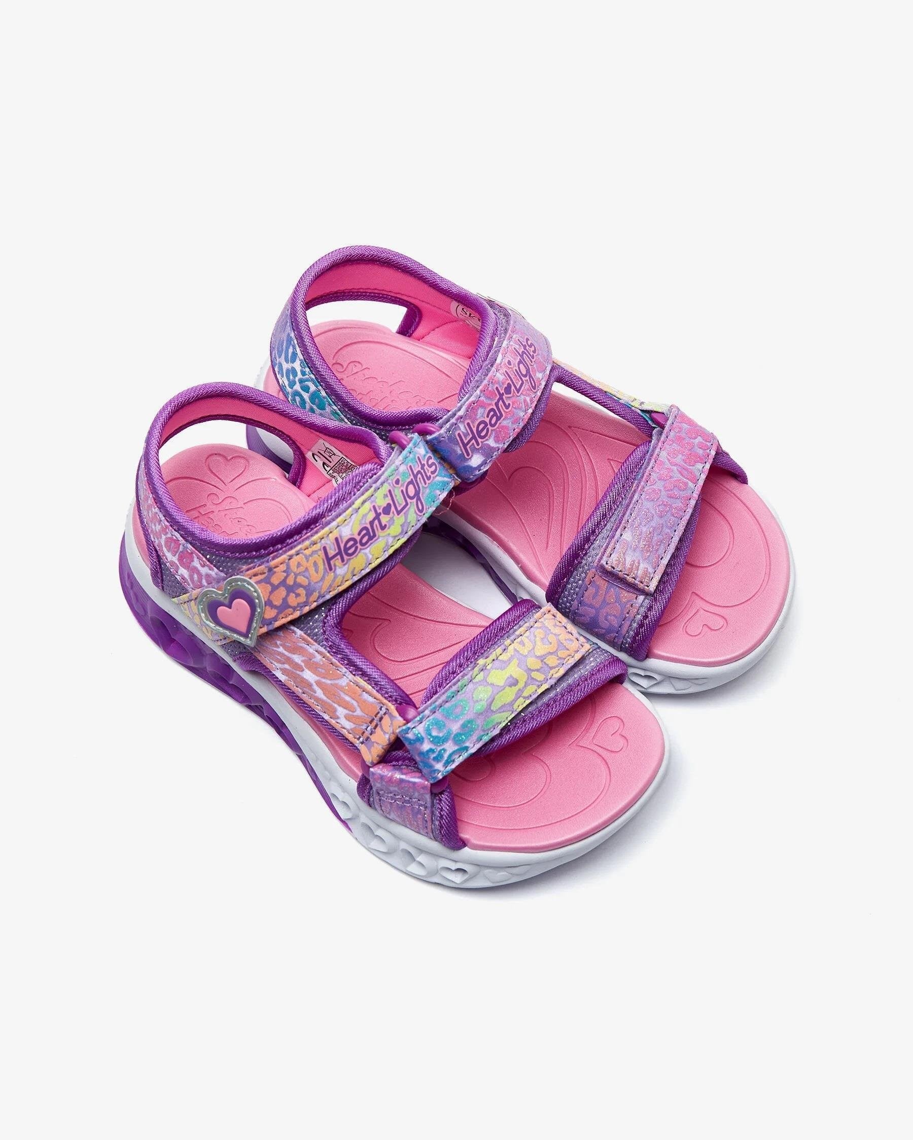 Skechers Flutter Hearts Mor Kız Çocuk Işıklı Sandalet