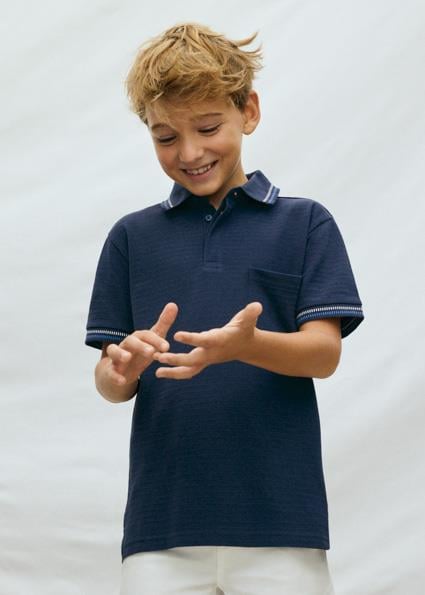 Mayoral Erkek Çocuk Cep Detaylı Polo T-shirt Lacivert - 06164