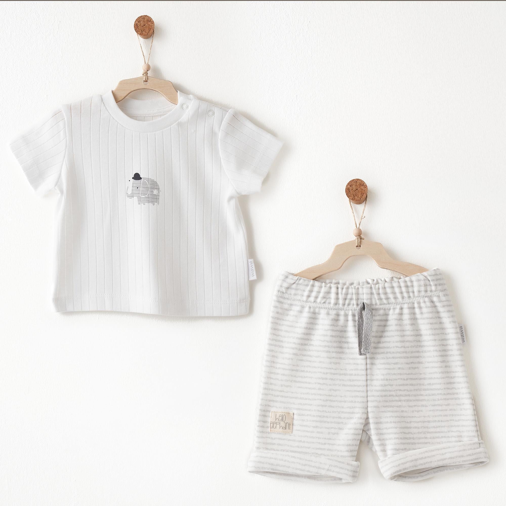 Andywawa Hello Elephant 2 Parça Bebek Takım AC26590