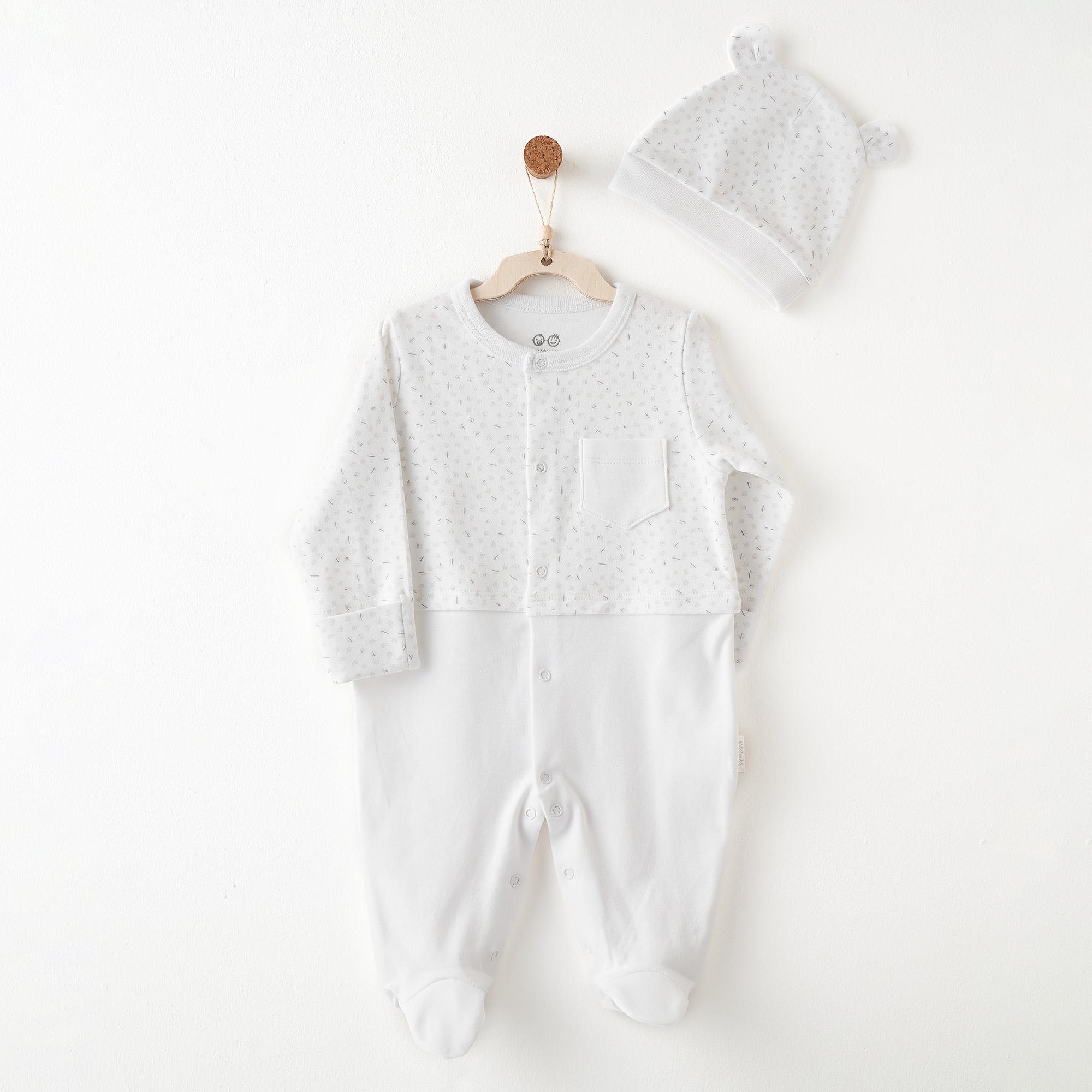 Andywawa Romper Hat Set My Little World Bebek Şapka Tulum Takım AC26755