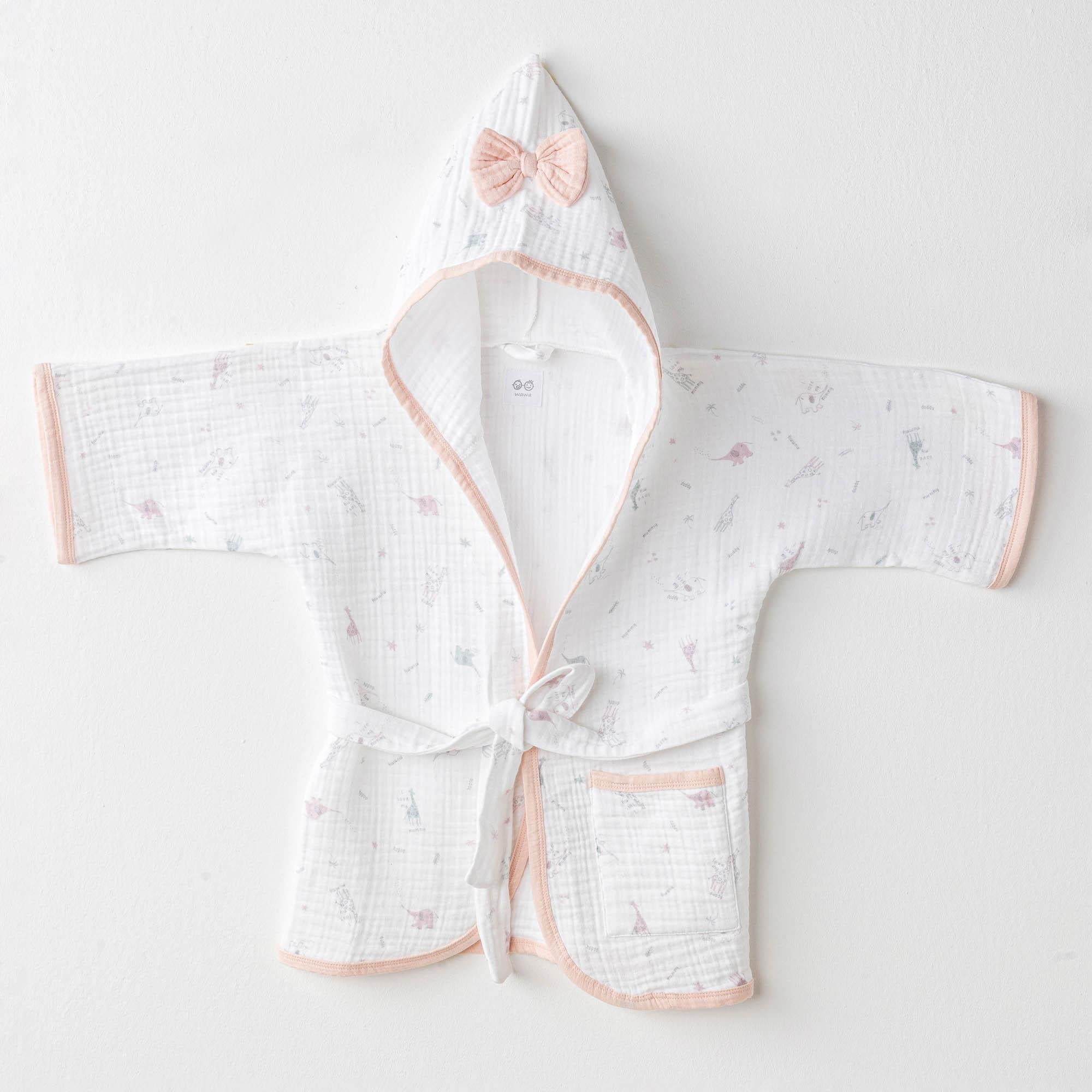 BEBEK BORNOZ BATHROBE LOVE FAMILY MUSLIN