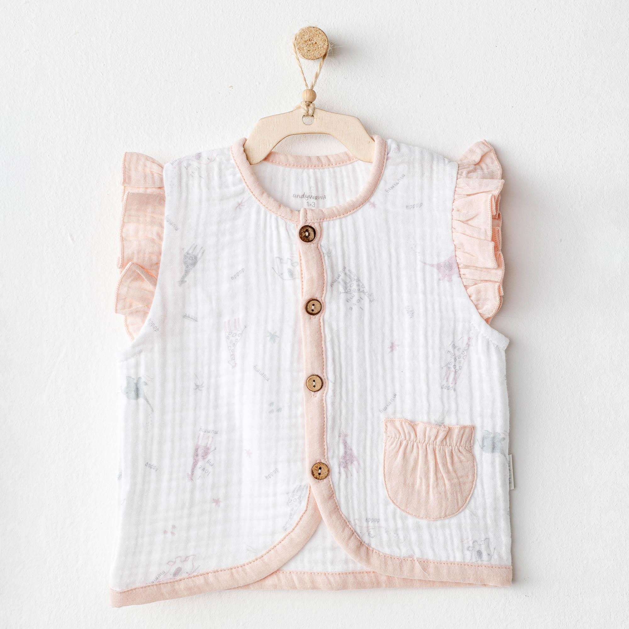 BEBEK YELEK VEST LOVE FAMILY MUSLIN
