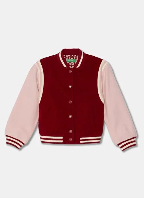 Benetton Kırmızı Kız Çocuk Düz Ceket 20PYCN04P