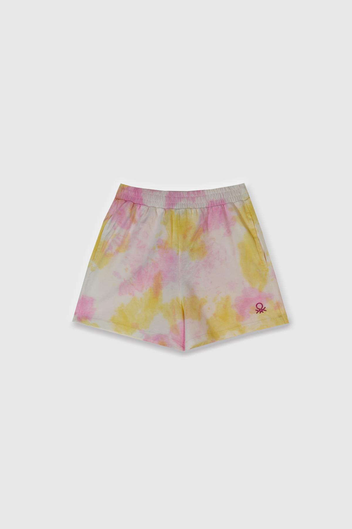 Benetton Kız Çocuk Batik Şort