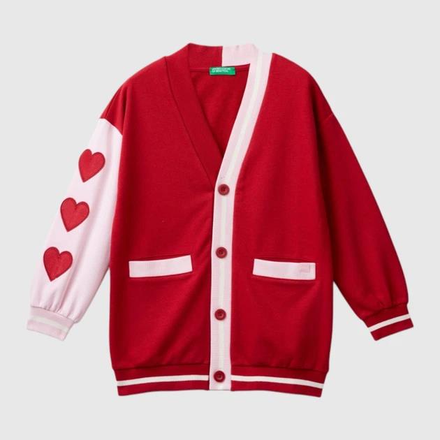 Benetton Kız Çocuk Hırka Kırmızı 32N4C600G