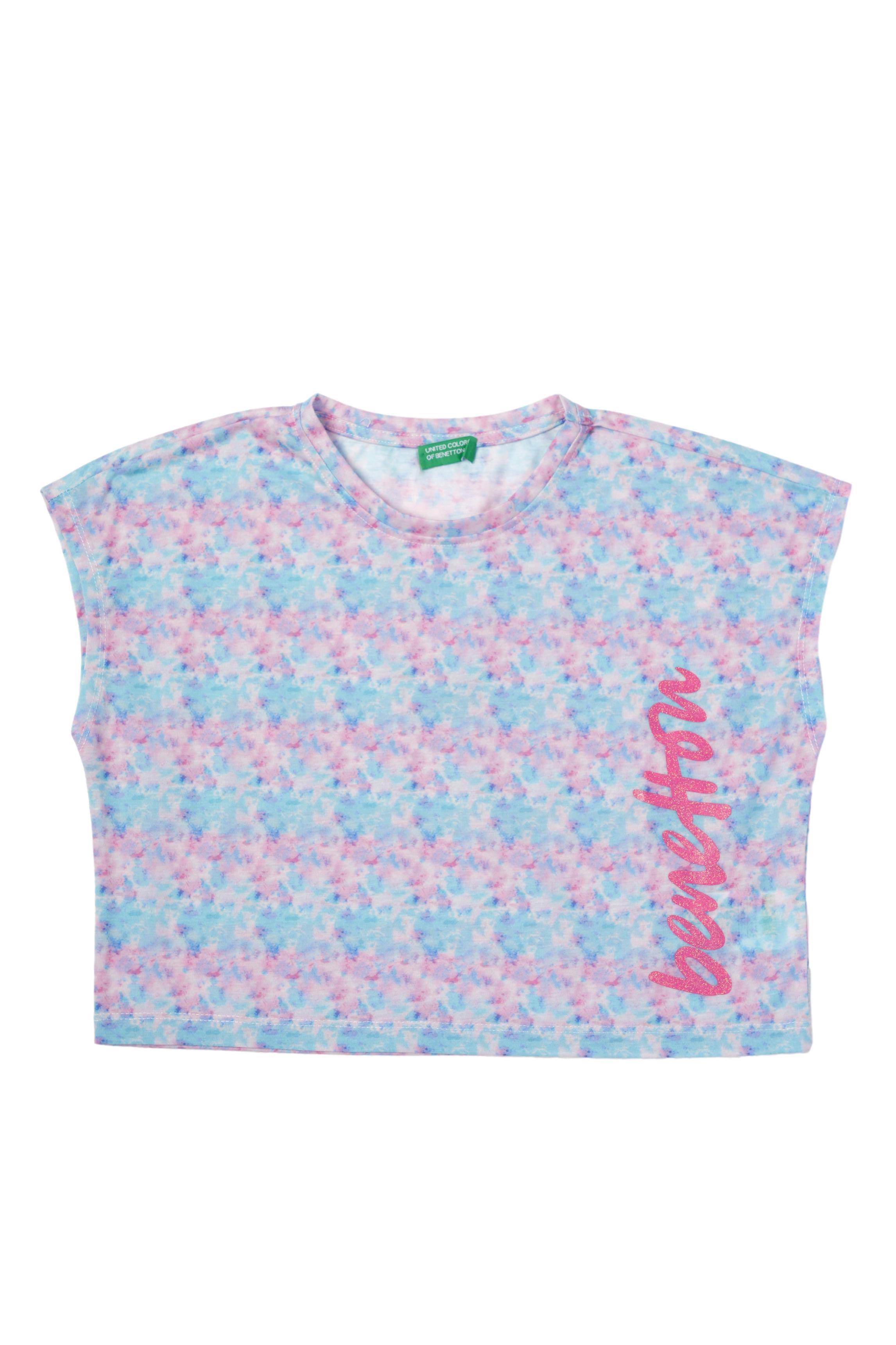 Benetton Kız Çocuk Turkuaz T-shirt BNT-G21257