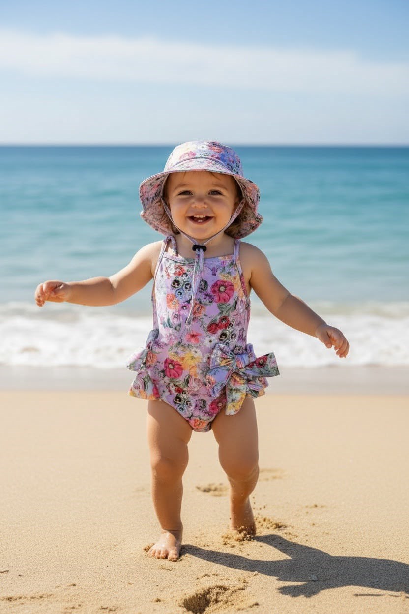 Melomel Frilly Flower Baby UV Korumalı Kız Bebek Mayo