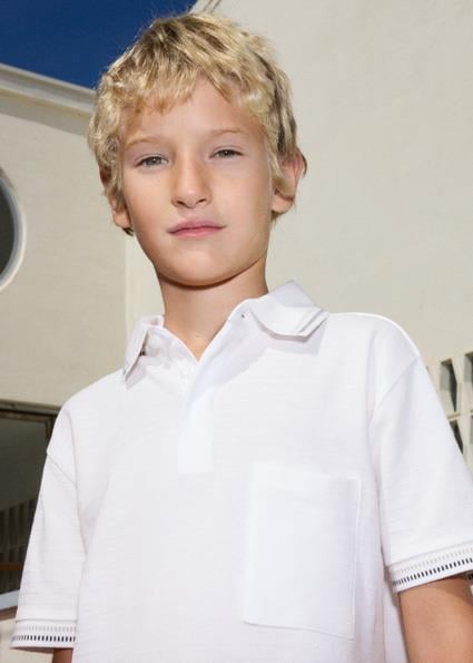 Mayoral Erkek Çocuk Cep Detaylı Polo T-shirt Krem - 06164
