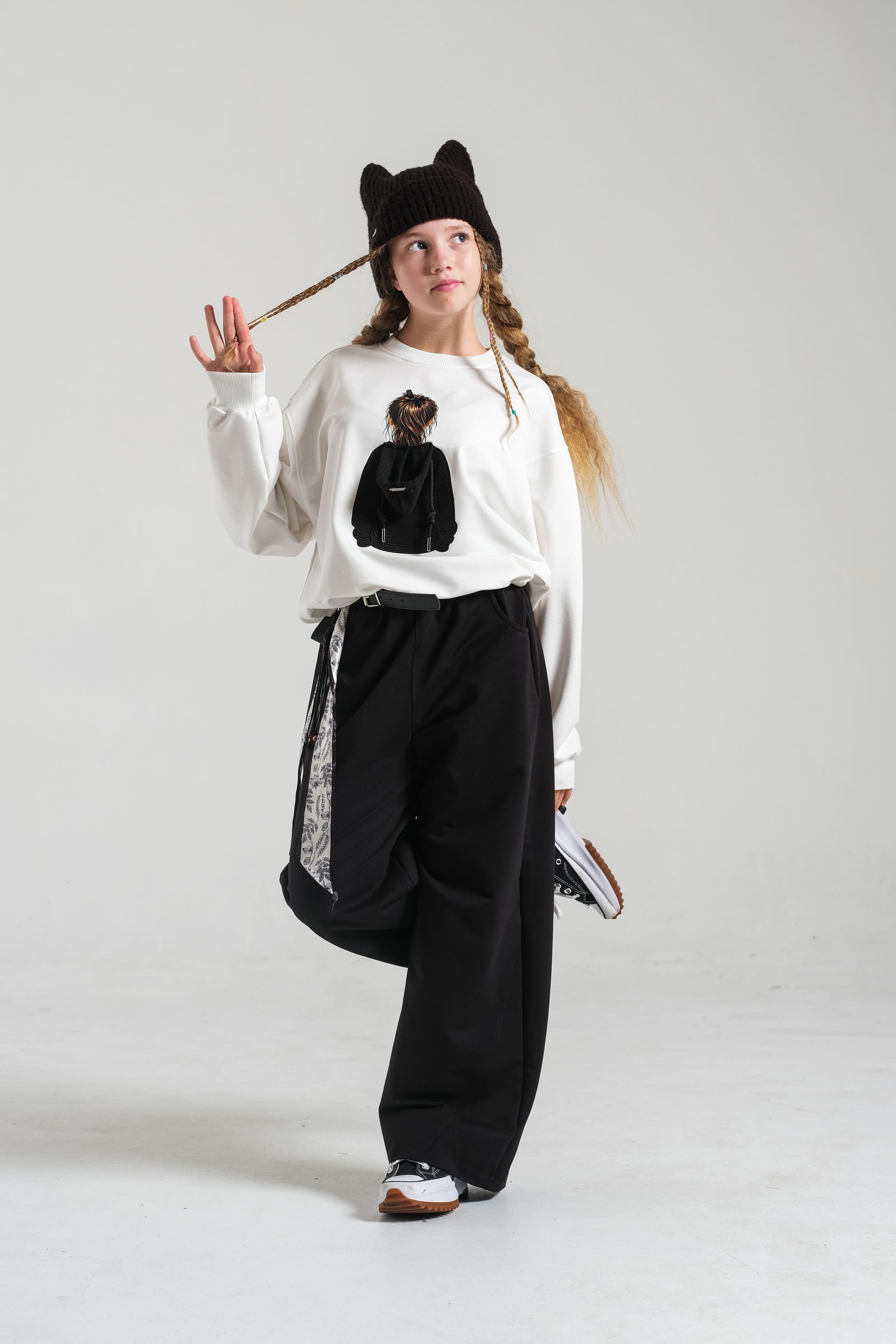 Loco Loco Ekru Baskılı Çocuk Sweatshirt