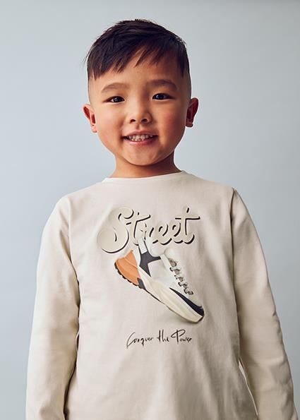 Mayoral Bej Erkek Çocuk Uzun Kollu T-shirt 4079