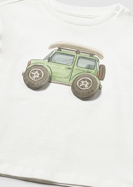 Mayoral Erkek Bebek Aplikeli Kısa Kollu T-shirt Krem - 01011