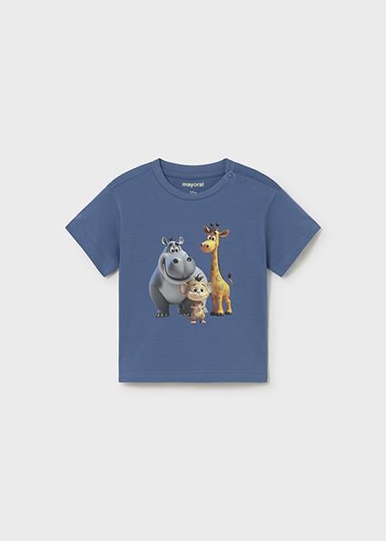 Mayoral Erkek Bebek Baskılı Kısa Kollu T-shirt Mavi - 1008